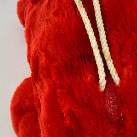 1984 Lego Duplo Red Bunny Rabbit Plush Carrier Bag with Keychain Legos Storage - Picture 5 of 10